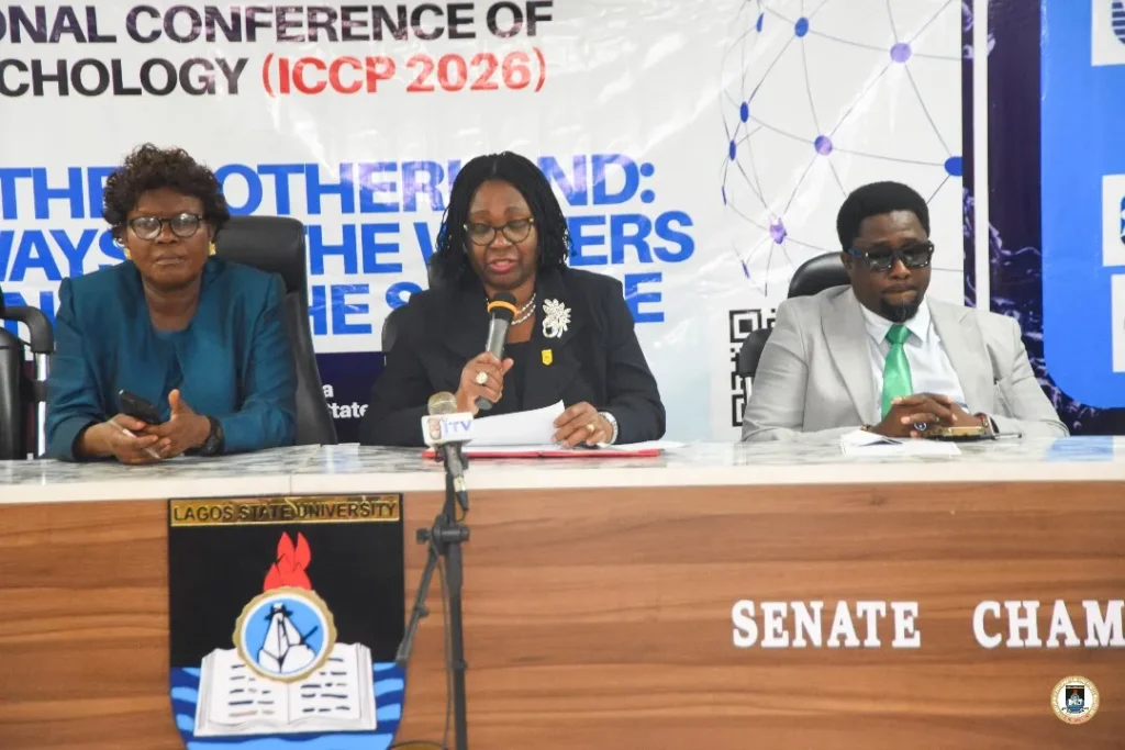 L - R : Alternate Chairperson, Professor Adewuyi, Vice-Chancellor, Professor Ibiyemi Olatunji-Bello, and Deputy Vice-Chancellor Administration, Professor Toyin Enikuomehin